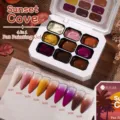 Professional 9-color solid nail art gel palette with gradient swatches Sunset Cove theme - Sunset Cove / 9-Grid Solid Gel