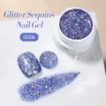 Sparkling purple glitter sequins nail gel GG06 for salon-quality professional manicure. - Holographic Purple (GG06)