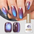 Born Pretty Katzenaugen-Gel-Nagellack in Dunkelviolett mit blauem Magnet-Schimmer. - Purpurrot Eisblau Katzenauge (MY268)