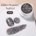Shattered diamond holographic glitter nail gel polish in shade GG08 for manicures - Holographic Diamond Silver (GG08)