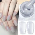 Smalto gel per unghie traslucido effetto jelly JN01 lilla grigio per manicure - Grigio Viola Traslucido