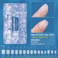 300pcs matte soft gel nail tips set with 15 sizes for s square circle manicure design - S Square Circle / 300 Pcs / Translucent Frosted