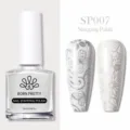 BORN PRETTY silver stamping nail polish 10ml with butterfly and floral art designs - Stamping Polish / Silver White SP007