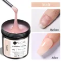 UR SUGAR Malt τζελ επέκτασης νυχιών 150g με αποτέλεσμα μανικιούρ πριν και μετά - Βύνη