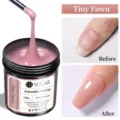 UR SUGAR 150g τζελ επέκτασης νυχιών Tiny Fawn με αποτελέσματα πριν και μετά την εφαρμογή - Μικρό Ελάφι