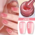 Smalto gel rosa nude traslucido effetto jelly per manicure professionale, tonalità JN10 - Rosa Nude Gelee Traslucido Ghiaccio