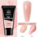 BORN PRETTY 30ml poly builder gel AB03 showing clear before and after effect comparison - 30ml / AB03-Natural Nude