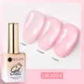 Vernis gel UR SUGAR 15ml rose translucide montrant l'effet de 1 à 3 couches - J004 (Rose Translucide)