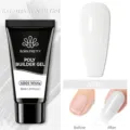 BORN PRETTY 30ml white extension nail gel AB05 showing tube and before after effects - 30ml / AB05-Pure White