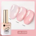 Vernis à ongles gel rose nude translucide URSUGAR 15ml URJ008 montrant les effets de couches - J008 (Café au Lait)