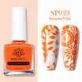 Orange BORN PRETTY nail stamping polish SP023 featuring vibrant floral nail art patterns - Stamping Polish / Orange SP023