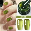 Smalto per unghie in gel professionale verde gelatina traslucido codice JN28 - Verde Scuro Traslucido Ghiaccio
