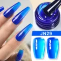 Smalto gel per unghie blu gelatina traslucido BORN PRETTY JN29 per manicure professionale - Blu Zaffiro Traslucido Ghiaccio