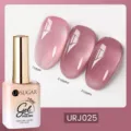 UR SUGAR 15ml Vernis à Ongles Gel Rose Translucide pour Lampe UV LED de Manucure - J025 (Rose Nude Gelée)