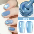 Smalto per unghie in gel blu gelatina traslucido professionale JN36 extra lucido - Blu Profondo Traslucido Ghiaccio (JN36)