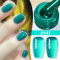 Smalto gel gelatina verde acqua traslucido colore JN41 per manicure professionale - Verde Giada Ghiaccio Traslucido (JN41)