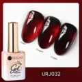 Vernis à ongles UR SUGAR 15ml rouge bordeaux translucide, effets de 1, 2 et 3 couches - Bourgogne Gelée (J032)