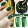 Smalto gel per unghie jelly verde scuro traslucido variante JN42 per uso professionale - Verde Smeraldo Scuro Ghiaccio Traslucido (JN42)