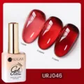 Vernis à ongles gel rouge gelée transparent UR SUGAR 15ml URJ046 avec effets de couches - J046 (Rouge Gelée)