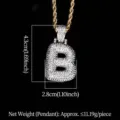 Collar hip hop dorado con colgante de letra B pavimentado con circonio - Letra B (N19052209-B61M)