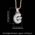 Collar de hip hop con colgante de letra E de circonita y cadena de cuerda dorada - Letra G (N19052209-G61M)