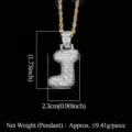 Collar con colgante letra J de circonita cúbica con cadena de cuerda dorada para hombre - Letra J (N19052209-J61M)