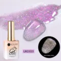 Smalto gel glitterato riflettente UR SUGAR 15ml URD001 con effetto brillante. - D001 (Glitter Rosa Argento)