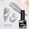Née Jolie zilveren kat magnetische gel nagellak in kleur NJM001 met glittereffect - Aurora Zilver (NJM001)