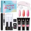 Kit complet de gel d'extension d'ongles Née Jolie 15ml avec lampe UV et capsules - Ensemble de Couleurs 01