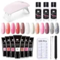 Kit completo di gel per extension unghie da 15 ml con mini lampada UV e strumenti manicure - Set 12 Colori 05