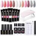 Kit completo per ricostruzione unghie da 15ml con lampada UV LED e 100 tip unghie. - Set 12 Colori 06