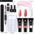 Kit profesional de gel de extensión de uñas de 15ml con lámpara UV LED y herramientas - Juego 06