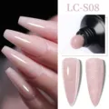 Λαμπερό nude ροζ glitter gel επέκτασης νυχιών LC-S08 για επαγγελματικό μανικιούρ με polygel - 08 (Χρυσό Γκλίτερ Ροζ)
