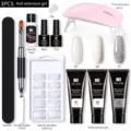 Set completo de gel de extensión de uñas de 15ml con lámpara UV y herramientas pro - Juego 14