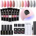 Kit professionale poly gel extension unghie con lampada UV LED e strumenti - Set 12 Colori 11