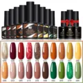 Detailed color chart showing 20 shades of autumn winter soak off UV gel nail polish set - Autumn Winter Color Set 07 (20 Colors)
