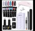 Πλήρες σετ τζελ επέκτασης νυχιών LILY'CUTE 15ml με μίνι λάμπα UV και βάση top coat - Σετ LC Deluxe (Με Λάμπα Νυχιών) / Σετ 14 Τεμαχίων / Πολύχρωμο