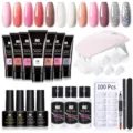 Comprehensive 15ml poly nail extension gel kit with UV lamp and professional tools - 12 Colors Small Lamp