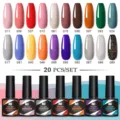 Coffret professionnel 20 vernis à ongles gel UV LED Nee Jolie avec nuanciers variés - Lot de 20 Flacons (01)