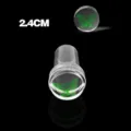 Close-up view of 2.4cm clear silicone nail art stamper with green butterfly pattern - Stamper with Cap / 2.4cm / Clear