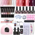 Kit profesional completo de manicura con geles de extensión y lámpara UV LED - Juego 02