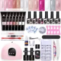Kit profesional de manicura con lámpara LED UV, geles de extensión y herramientas - Juego 04