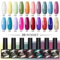 Set completo di 20 smalti gel UV Née Jolie con diverse sfumature di colori vivaci - Set di 20 Bottiglie (05)