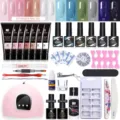 Kit complet professionnel de gel d'extension d'ongles avec lampe UV LED. - Ensemble 07