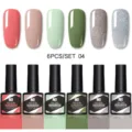 Présentation de 6 flacons de vernis à ongles gel Née Jolie avec nuanciers 8,5ml - Ensemble de 6 Bouteilles 04