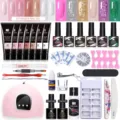 Vue d'ensemble du kit professionnel de gel d'extension d'ongles avec lampe UV et outils - Ensemble 08