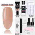 Détail du kit de gel d'extension d'ongles 15ml avec lampe UV et outils complets - Kit de Neuf Pièces (Avec Solution de Glissement) / 06 Deep Nude