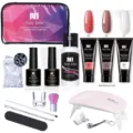 Kit complet de gel d'extension d'ongles avec tubes de 15ml et mini lampe UV - Série Nude (04)