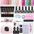 Kit complet d'extension d'ongles avec lampe UV LED, vernis gel et outils pros. - Ensemble 09