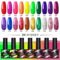 Set professionale smalto gel UV Nee Jolie 20 colori con basi colorate LED da 8,5 ml - Set di 20 Bottiglie (12)